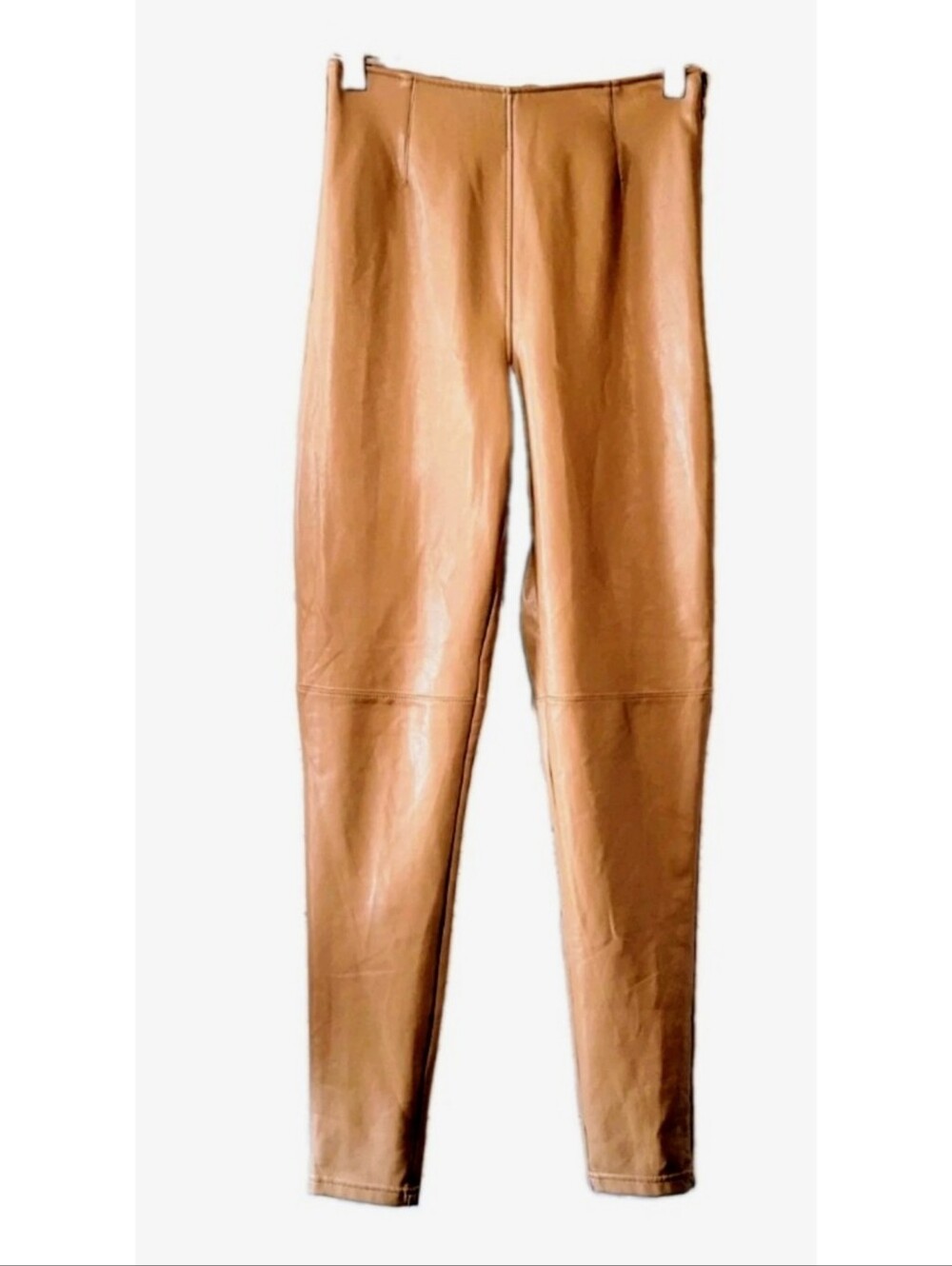 Abercrombie Fitch Vegan Leather Leggings Tan High Waisted Slim Fit Pants Small